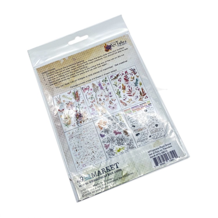 Rub-on transfer 15x20cm ARToptions Plum Grove 6 arkuszy APG38510 49 and Market