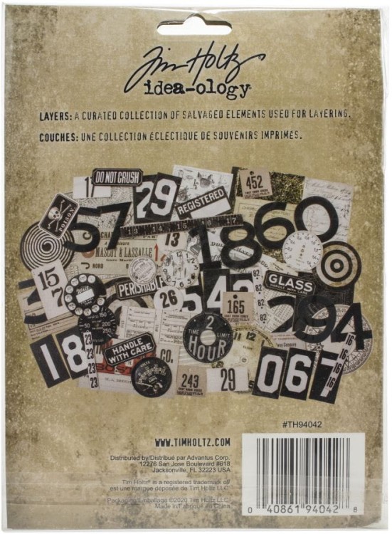 Ozdoby papierowe Idea-Ology Layers Urban 65szt TH94042 Tim Holtz