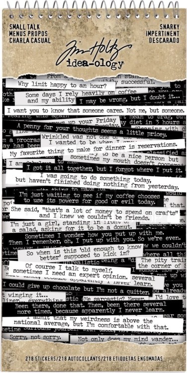 Naklejki Idea-Ology Spiral Bound Sticker Book Snarky TH93704 Tim Holtz