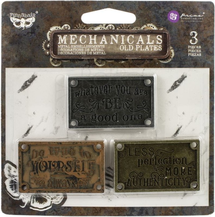 Ozdoba metalowa Mechanicals Metal Embellishments Old Plates 967123 Prima