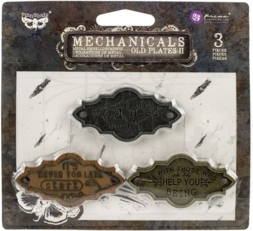 Ozdoba metalowa Mechanicals Metal Embellishments Old Plates II 967703 Prima
