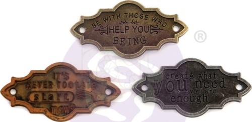 Ozdoba metalowa Mechanicals Metal Embellishments Old Plates II 967703 Prima