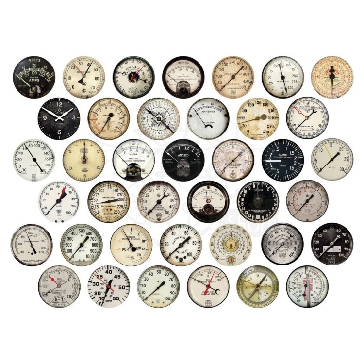 Ozdoby papierowe Idea-Ology Gauge Dials 39szt TH94225 Tim Holtz
