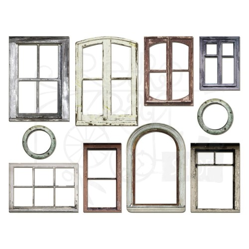 Ozdoby tekturowe okna Idea-Ology Baseboard Frames Window 10szt TH94248 Tim Holtz