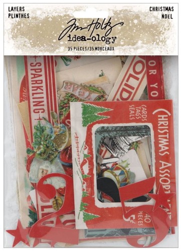 Ozdoby papierowe Idea-Ology Layers Christmas 35szt TH94288 Tim Holtz