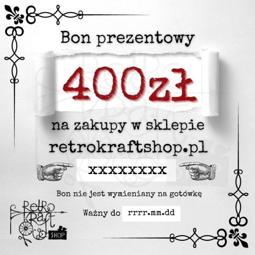 Bon prezentowy o wartości 400zł - elektroniczny