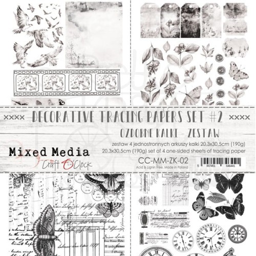 Ozdobne kalki zestaw 20x30cm CC-MM-ZK-02 Craft O'Clock