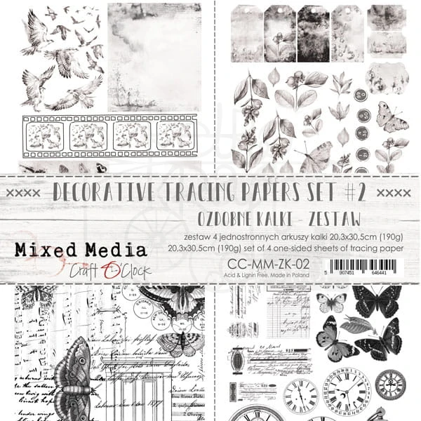 Ozdobne kalki zestaw 20x30cm CC-MM-ZK-02 Craft O'Clock