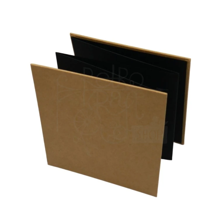 Album harmonijka 135x135mm kraft + czarny