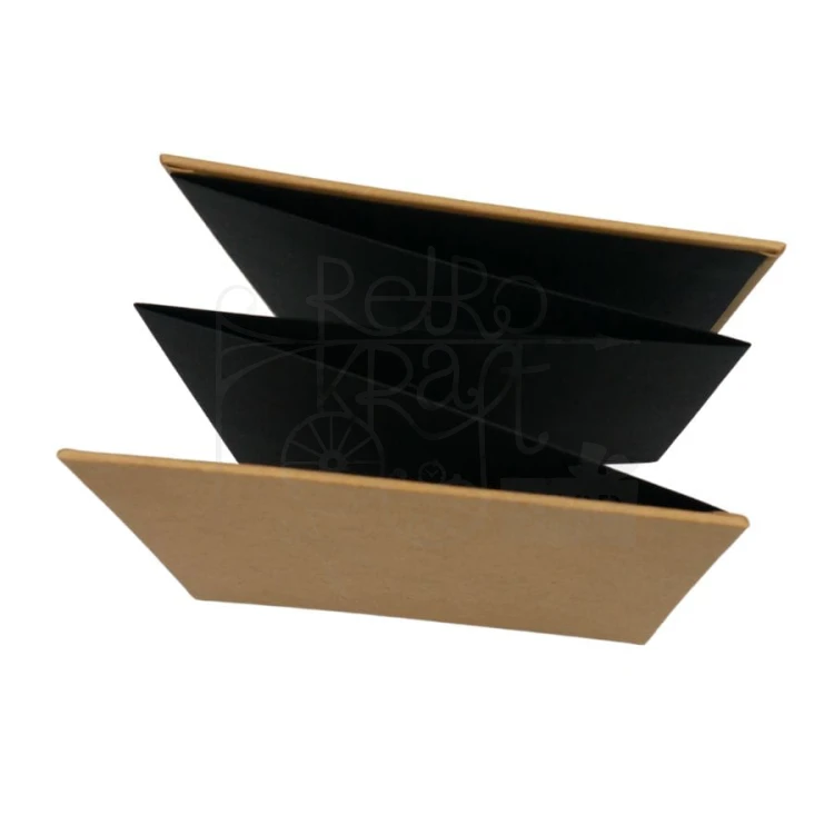 Album harmonijka 135x135mm kraft + czarny