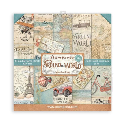 Zestaw papierów 20x20 Around the World SBBS12 Stamperia