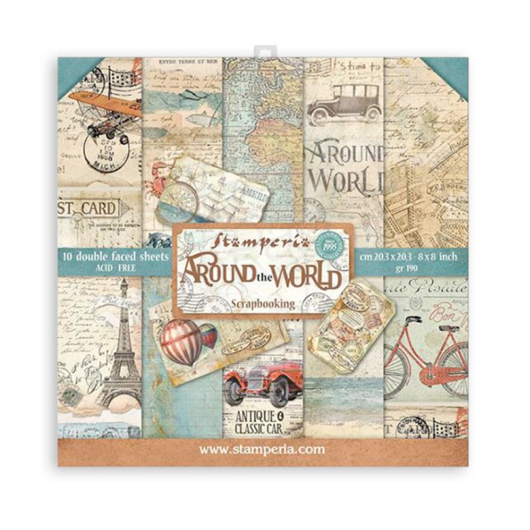 Zestaw papierów 20x20 Around the World SBBS12 Stamperia
