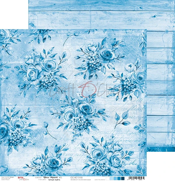 Zestaw papierów 30x30 Basic 12 Blue Mood CC-ZD-BC12 Craft O'Clock