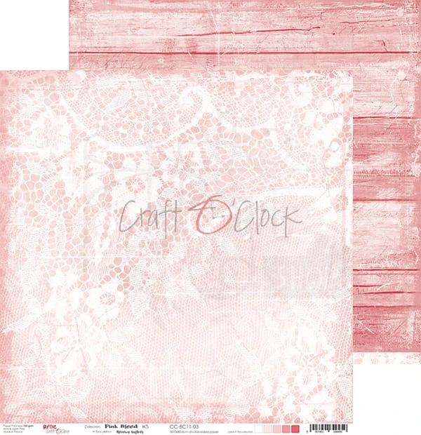 Zestaw papierów 30x30 Basic 11 Pink Mood CC-ZD-BC11 Craft O'Clock