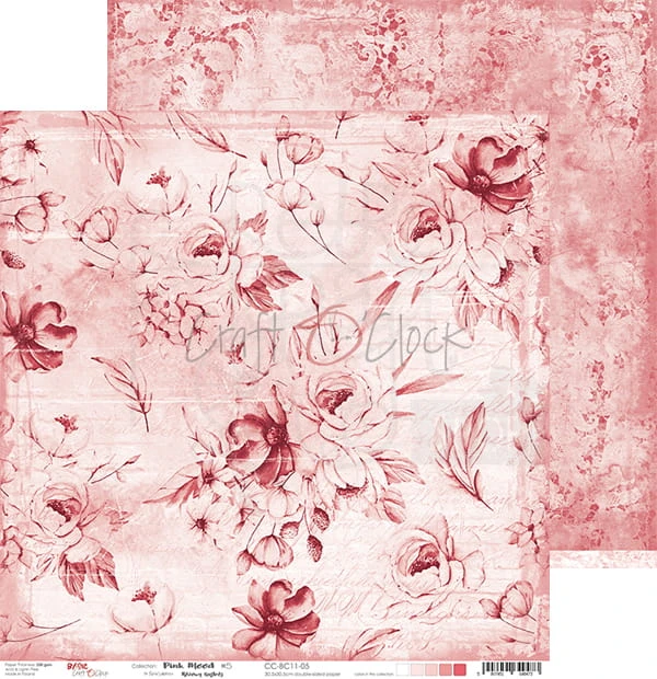 Zestaw papierów 30x30 Basic 11 Pink Mood CC-ZD-BC11 Craft O'Clock