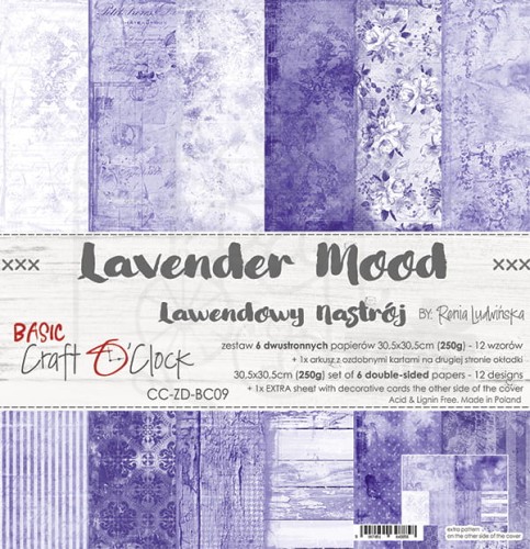 Zestaw papierów 30x30 Basic 09 Lavender Mood CC-ZD-BC09 Craft O'Clock