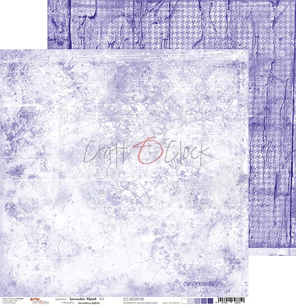 Zestaw papierów 30x30 Basic 09 Lavender Mood CC-ZD-BC09 Craft O'Clock