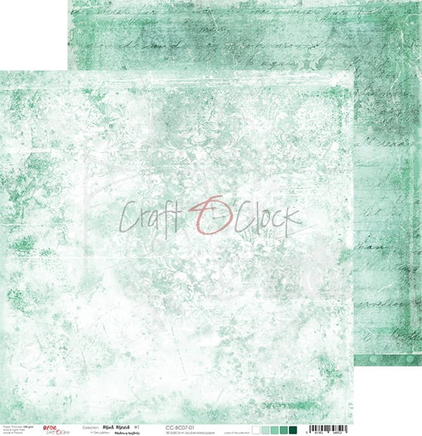 Zestaw papierów 30x30 Basic 07 Mint Mood CC-ZD-BC07 Craft O'Clock
