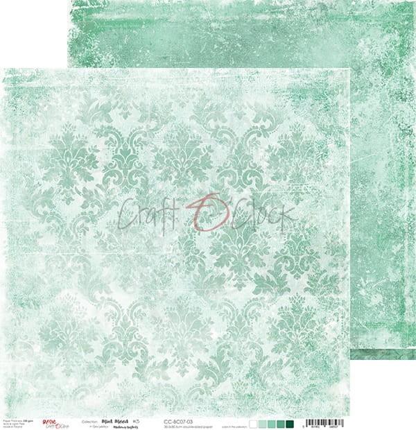 Zestaw papierów 30x30 Basic 07 Mint Mood CC-ZD-BC07 Craft O'Clock