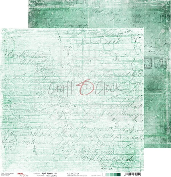 Zestaw papierów 30x30 Basic 07 Mint Mood CC-ZD-BC07 Craft O'Clock