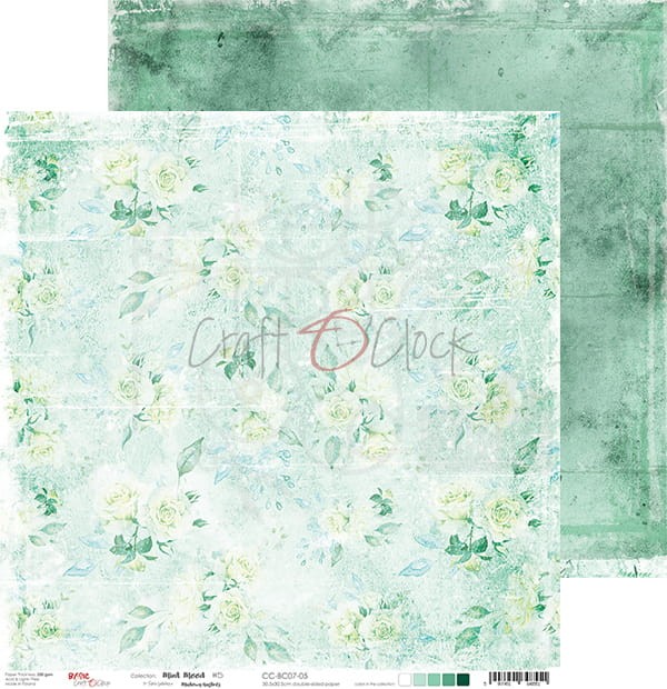 Zestaw papierów 30x30 Basic 07 Mint Mood CC-ZD-BC07 Craft O'Clock
