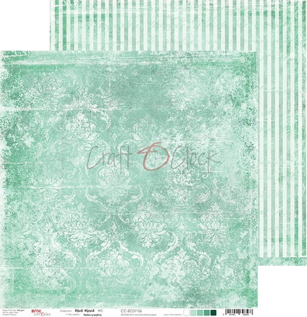 Zestaw papierów 30x30 Basic 07 Mint Mood CC-ZD-BC07 Craft O'Clock
