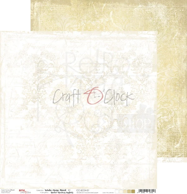 Zestaw papierów 30x30 Basic 04 White-Beige Mood CC-ZD-BC04 Craft O'Clock