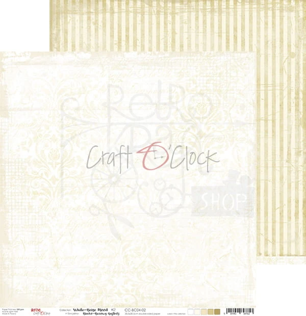 Zestaw papierów 30x30 Basic 04 White-Beige Mood CC-ZD-BC04 Craft O'Clock