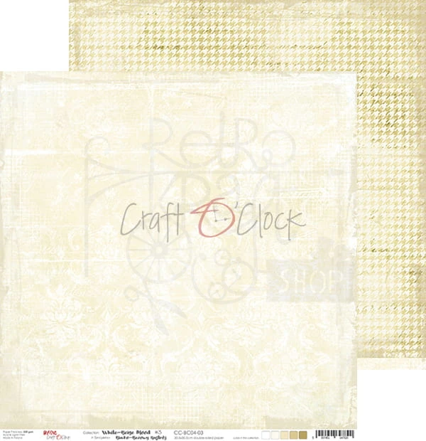 Zestaw papierów 30x30 Basic 04 White-Beige Mood CC-ZD-BC04 Craft O'Clock