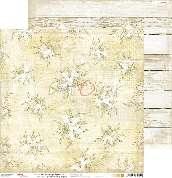 Zestaw papierów 30x30 Basic 04 White-Beige Mood CC-ZD-BC04 Craft O'Clock
