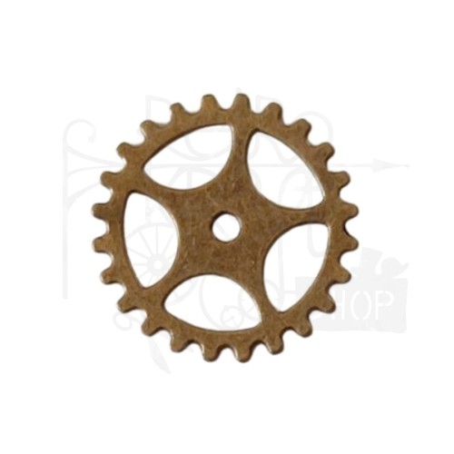 Trybik metalowy zębatka 25mm - wzór nr 10 - brąz