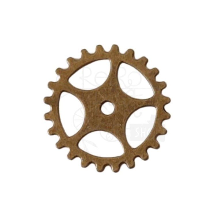 Trybik metalowy zębatka 25mm - wzór nr 10 - brąz