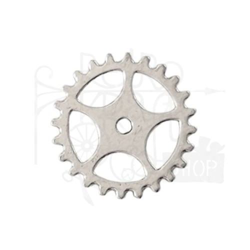 Trybik metalowy zębatka 25mm - wzór nr 10 - srebro