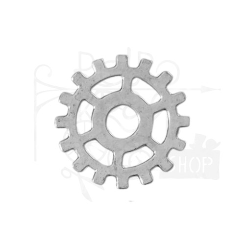 Trybik metalowy zębatka 25mm - wzór nr 9 - srebro