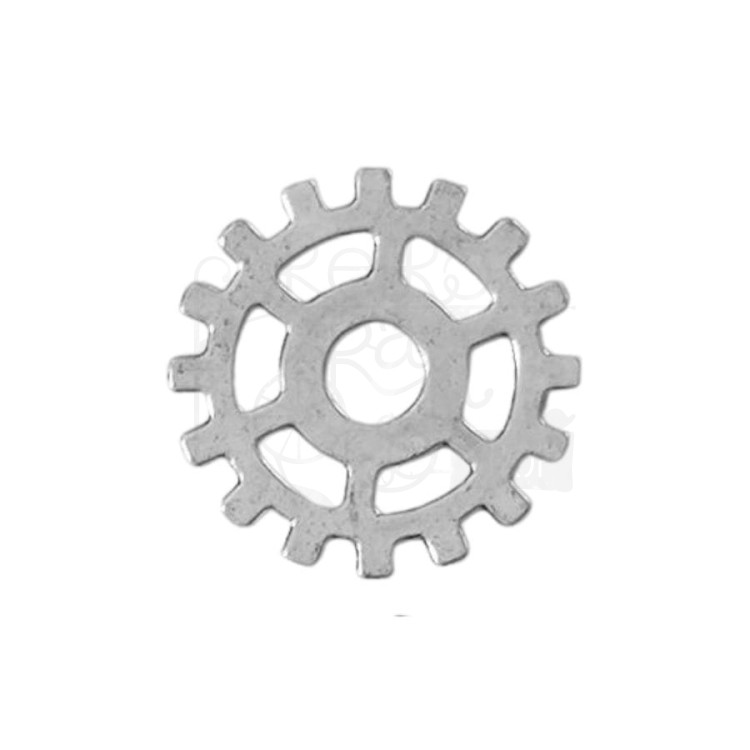 Trybik metalowy zębatka 25mm - wzór nr 9 - srebro