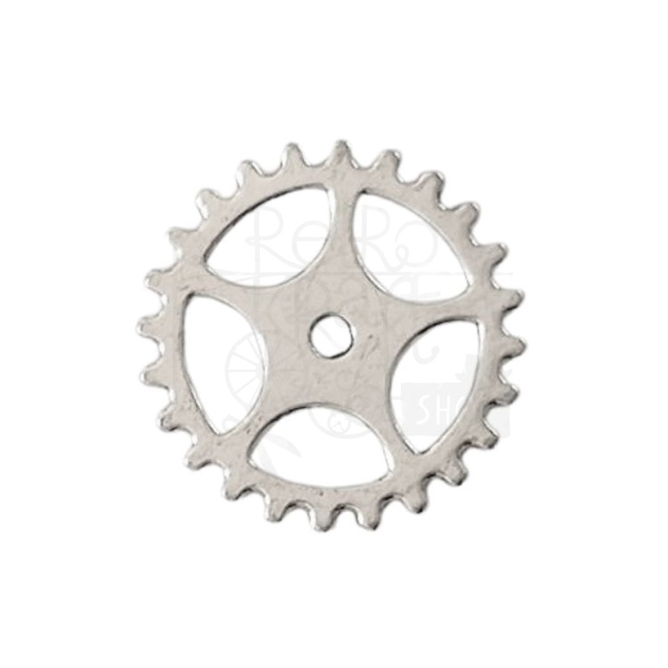 Trybik metalowy zębatka 16mm - wzór nr 11 - srebro