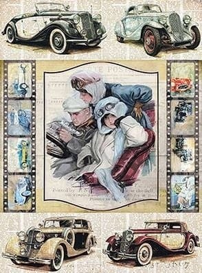 Papier ryżowy A4 Samochody retro PR0208 Cadence