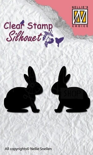 Stempel akrylowy Hare 2 króliczki SIL030 Nellie's Choice