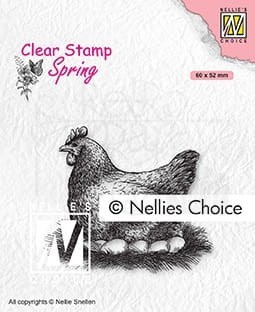 Stempel akrylowy Mother hen Kura na jajkach SPCS019 Nellie's Choice