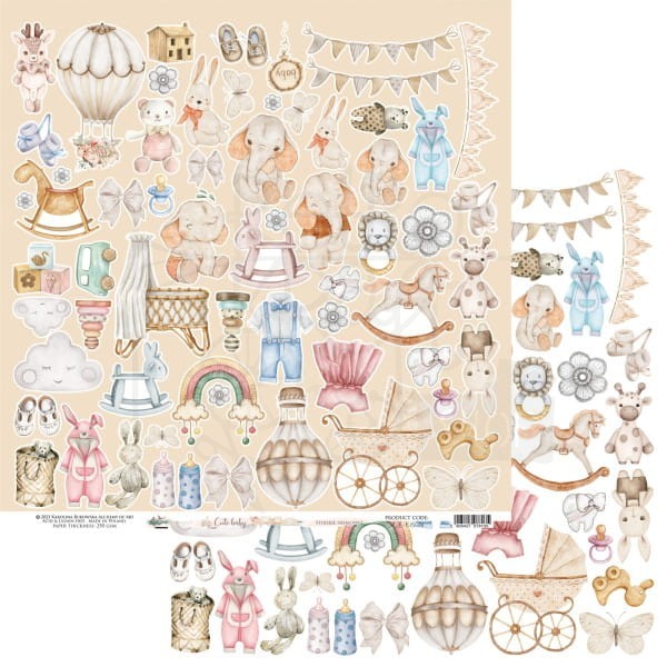 Papier 30x30 Cute Baby elementy do wycinania AA-CB-09 Alchemy of Art