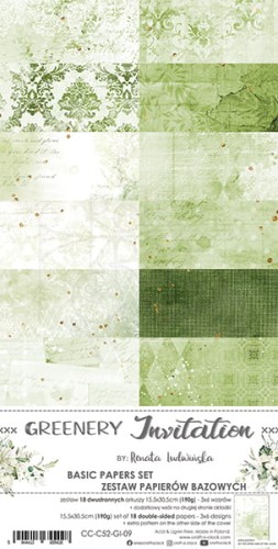 Zestaw papierów bazowych Greenery Invitation CC-C52-GI-09 Craft O'Clock