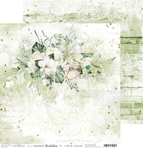 Zestaw papierów 30x30 Greenery Invitation CC-C52-GI-00 Craft O'Clock