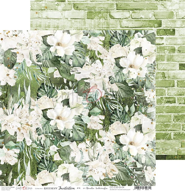 Zestaw papierów 30x30 Greenery Invitation CC-C52-GI-00 Craft O'Clock