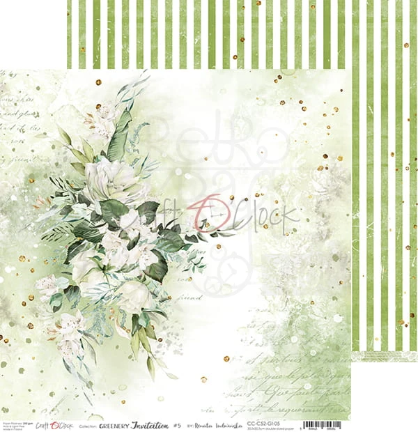 Zestaw papierów 30x30 Greenery Invitation CC-C52-GI-00 Craft O'Clock
