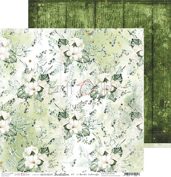 Zestaw papierów 30x30 Greenery Invitation CC-C52-GI-00 Craft O'Clock