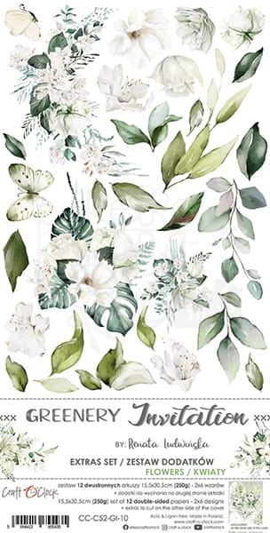 Zestaw dodatków Greenery Invitation - Kwiaty CC-C52-GI-10 Craft O'Clock