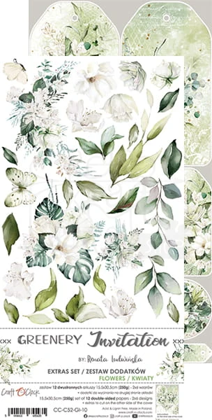Zestaw dodatków Greenery Invitation - Kwiaty CC-C52-GI-10 Craft O'Clock