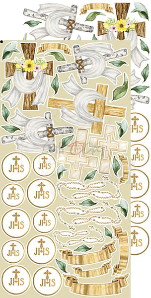Zestaw dodatków Greenery Invitation - Komunia CC-C52-GI-13 Craft O'Clock