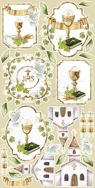 Zestaw dodatków Greenery Invitation - Komunia CC-C52-GI-13 Craft O'Clock