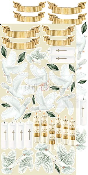 Zestaw dodatków Greenery Invitation - Chrzest CC-C52-GI-14 Craft O'Clock